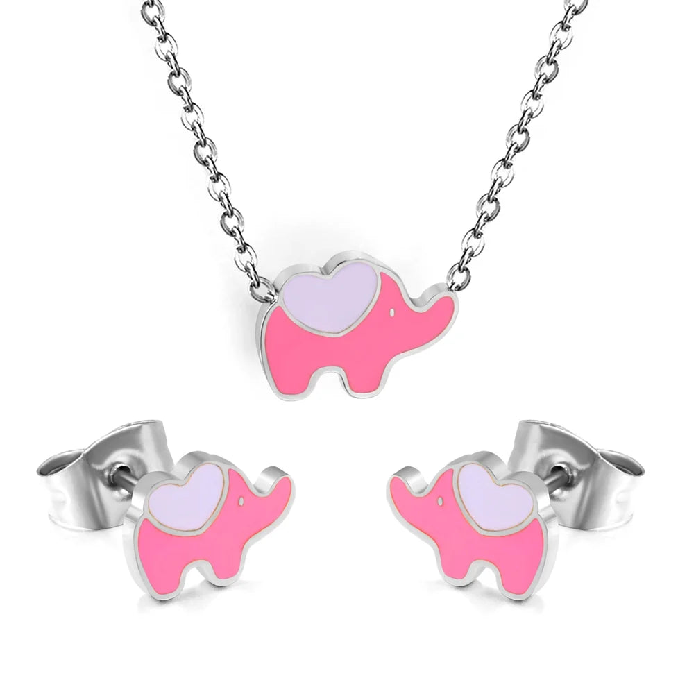 Steel-Tone Premium Stainless Steel Pink Heart