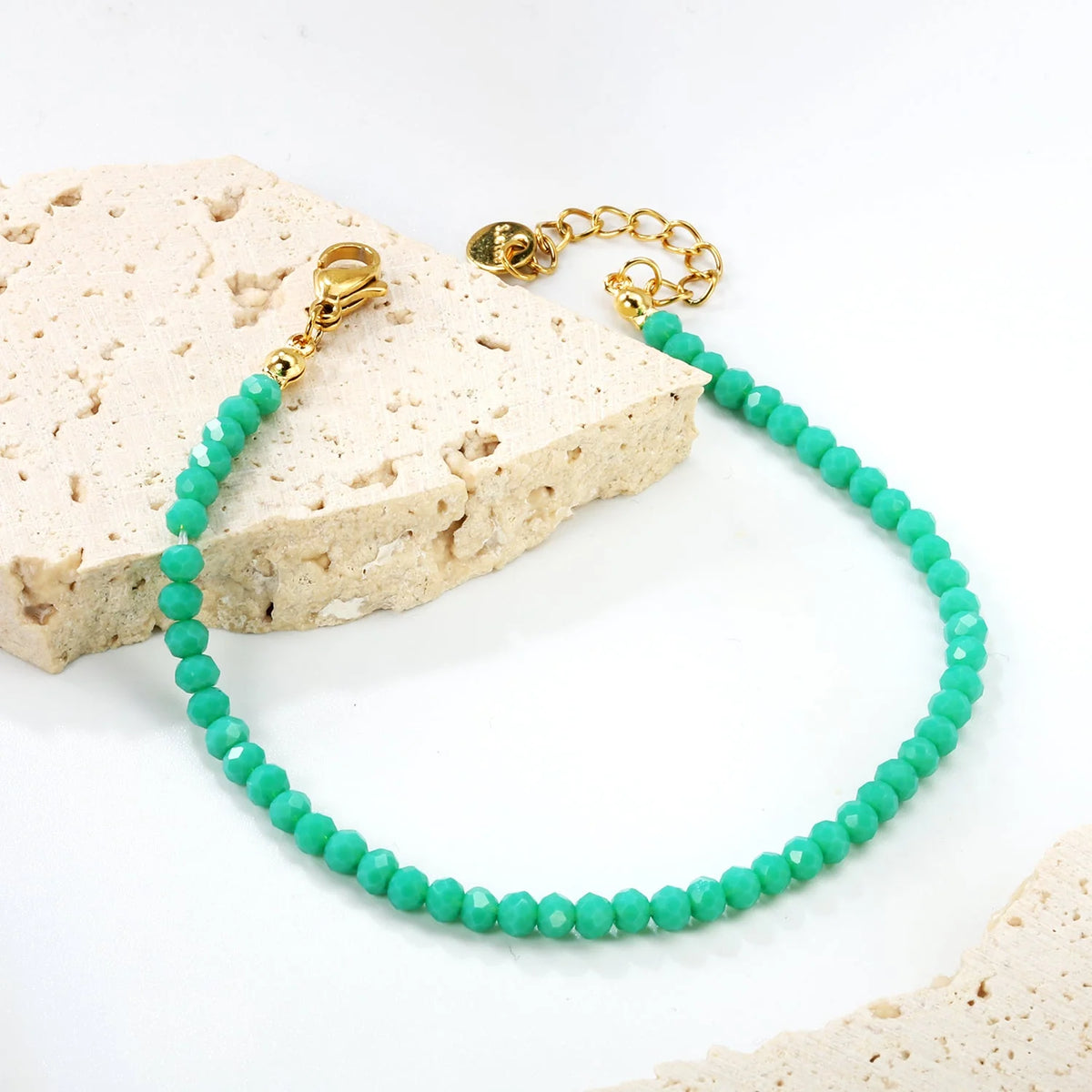 Gold Plated Premium Stainless Steel Colored Faceted Rondelle Bead