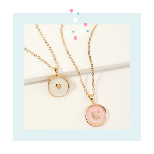 Round Heart Geometric Necklace