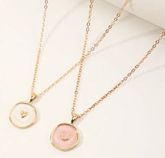 Round Heart Geometric Necklace