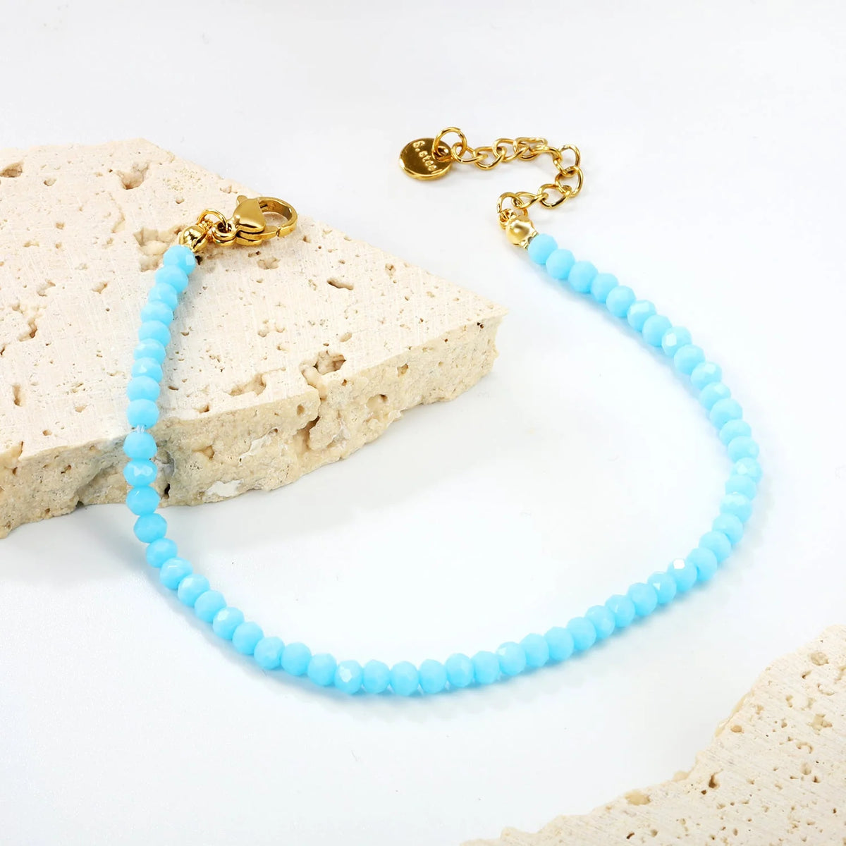Gold Plated Premium Stainless Steel Colored Faceted Rondelle Bead